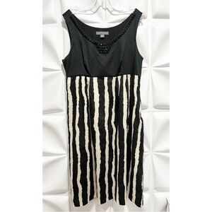 Josephine Chaus Sz 14 Black Jeweled Neckline Sheath Shift Dress Midi Knee Length